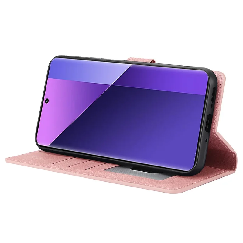 For Xiaomi Redmi Note 13 Pro+ 5G Cell Phone Cases Magnetic Clasp Leather Stand Cover - Pink