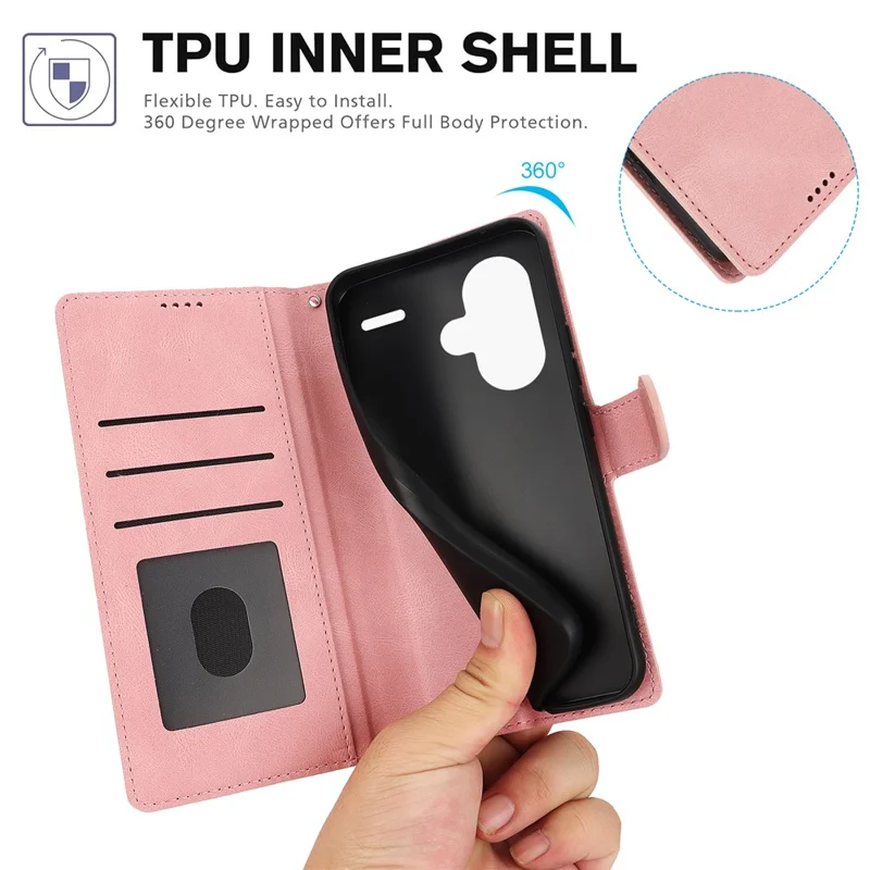 For Xiaomi Redmi Note 13 Pro+ 5G Cell Phone Cases Magnetic Clasp Leather Stand Cover - Pink