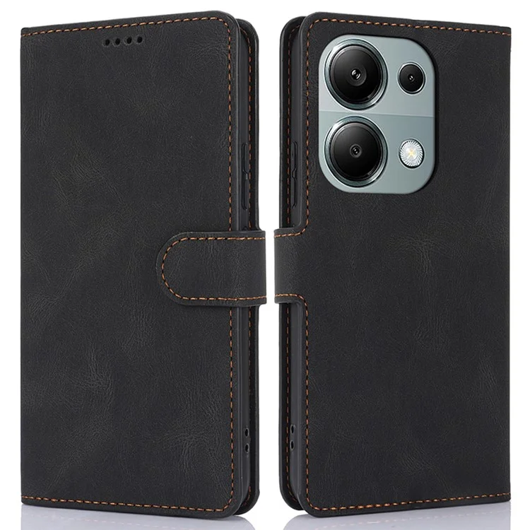For Xiaomi Redmi Note 13 Pro 5G / Poco X6 5G Cases Magnetic Clasp Leather Cell Phone Cover - Black