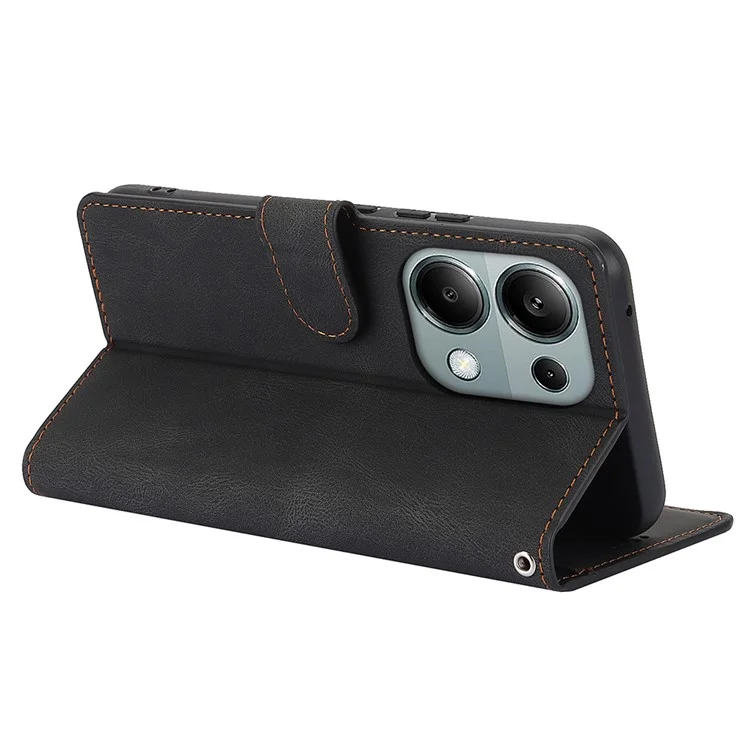 For Xiaomi Redmi Note 13 Pro 5G / Poco X6 5G Cases Magnetic Clasp Leather Cell Phone Cover - Black