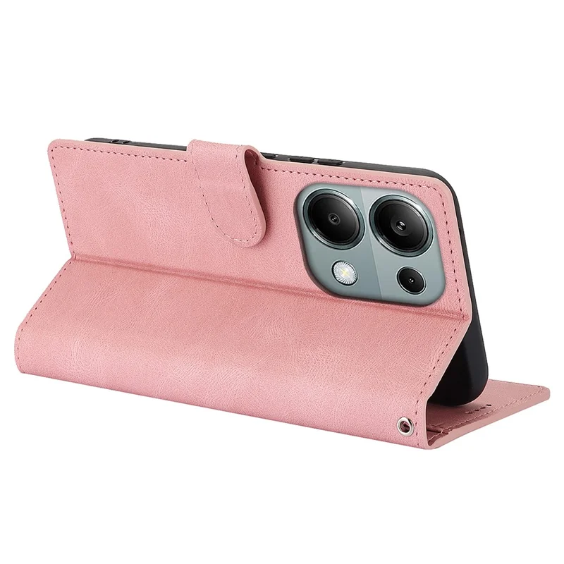 For Xiaomi Redmi Note 13 4G Wallet Cases Anti-Drop Leather Phone Cover - Pink