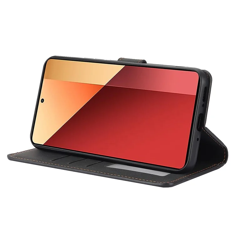 For Xiaomi Redmi Note 13 Pro 4G / Poco M6 Pro 4G Case Magnetic Clasp Card Holder Stand Phone Shell - Black