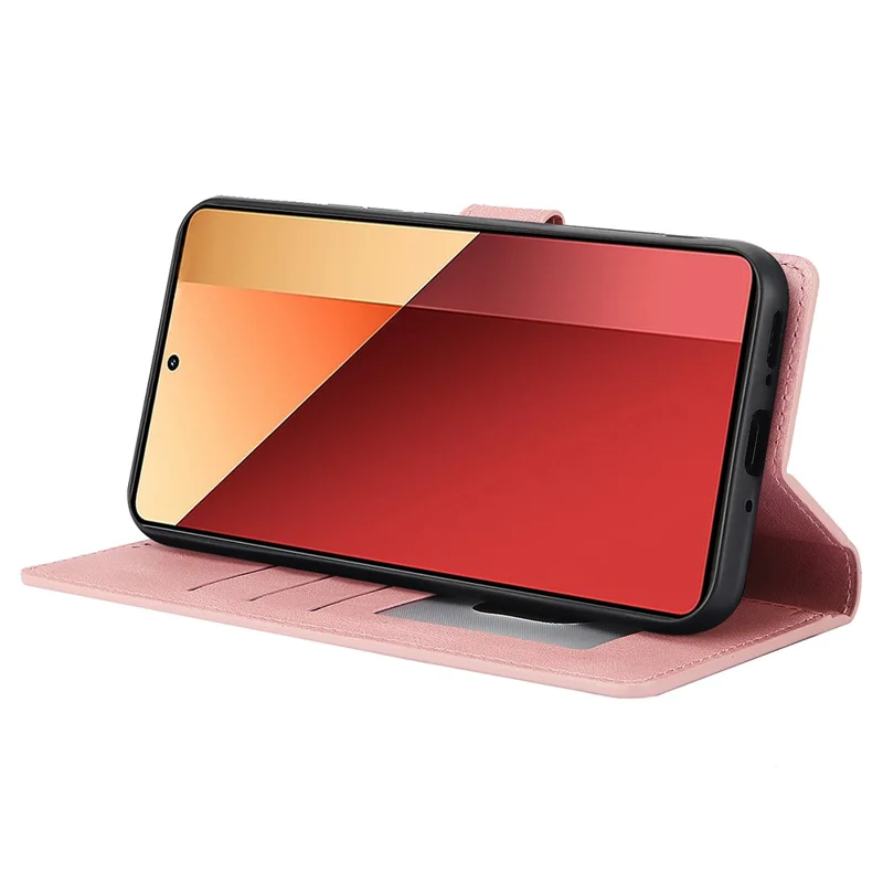 Pour Xiaomi Redmi Note 13 Pro 4G / Poco M6 Pro 4G Étui Fermoir Magnétique Support Porte-Carte - Rose