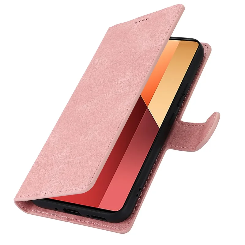 Pour Xiaomi Redmi Note 13 Pro 4G / Poco M6 Pro 4G Étui Fermoir Magnétique Support Porte-Carte - Rose