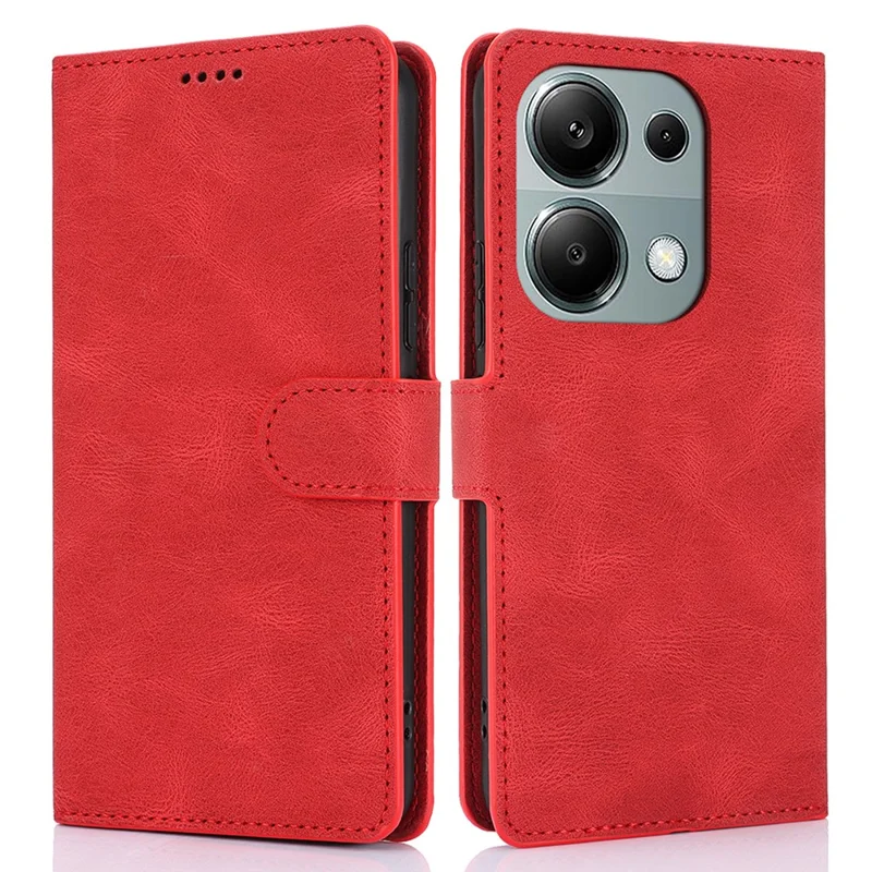 Per Xiaomi Redmi Note 13 Pro 4G / Poco M6 Pro 4G Custodia Fermaglio Magnetico Porta Carte Supporto Custodia per Telefono - Rosso