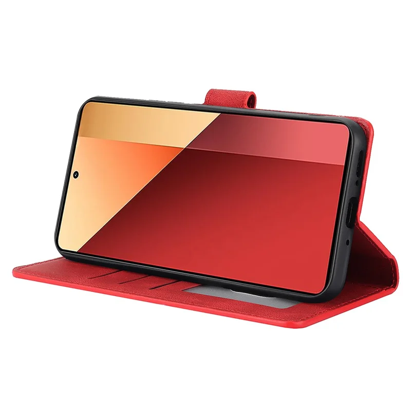 Per Xiaomi Redmi Note 13 Pro 4G / Poco M6 Pro 4G Custodia Fermaglio Magnetico Porta Carte Supporto Custodia per Telefono - Rosso
