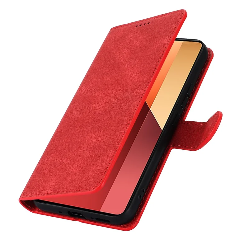 Per Xiaomi Redmi Note 13 Pro 4G / Poco M6 Pro 4G Custodia Fermaglio Magnetico Porta Carte Supporto Custodia per Telefono - Rosso