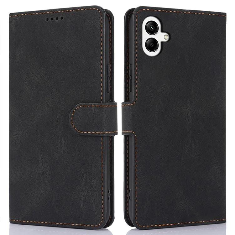 For Samsung Galaxy A05 4G Cases Shock Absorbing Leather Folio Wallet Phone Case - Black
