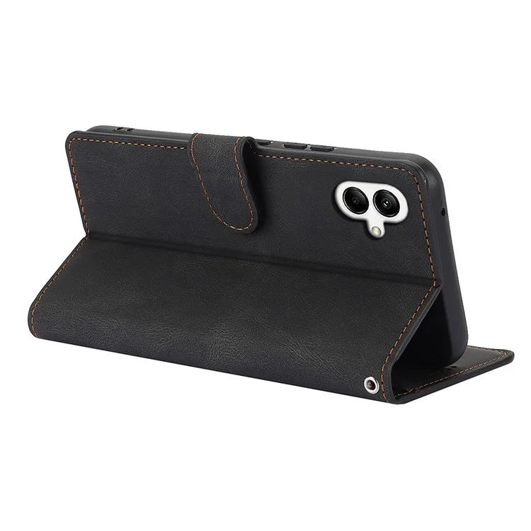 For Samsung Galaxy A05 4G Cases Shock Absorbing Leather Folio Wallet Phone Case - Black