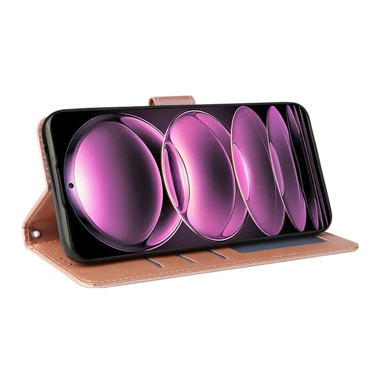 For Xiaomi Redmi Note 12 Pro 5G / Redmi Note 12 Pro Speed 5G / Poco X5 Pro 5G Wallet Case Leather Scratch-proof Stand Cover - Rose Gold