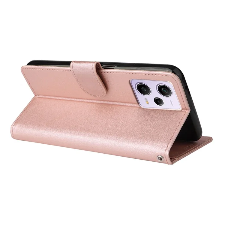 For Xiaomi Redmi Note 12 Pro 5G / Redmi Note 12 Pro Speed 5G / Poco X5 Pro 5G Wallet Case Leather Scratch-proof Stand Cover - Rose Gold