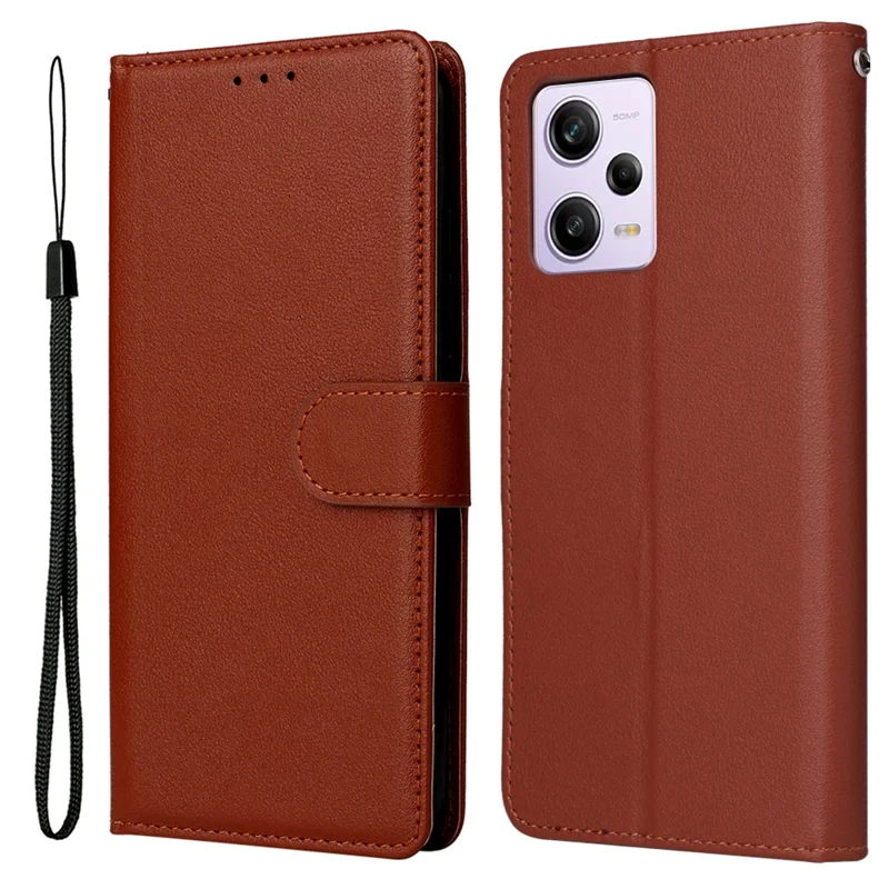 For Xiaomi Redmi Note 12 Pro 5G / Redmi Note 12 Pro Speed 5G / Poco X5 Pro 5G Wallet Case Leather Scratch-proof Stand Cover - Brown