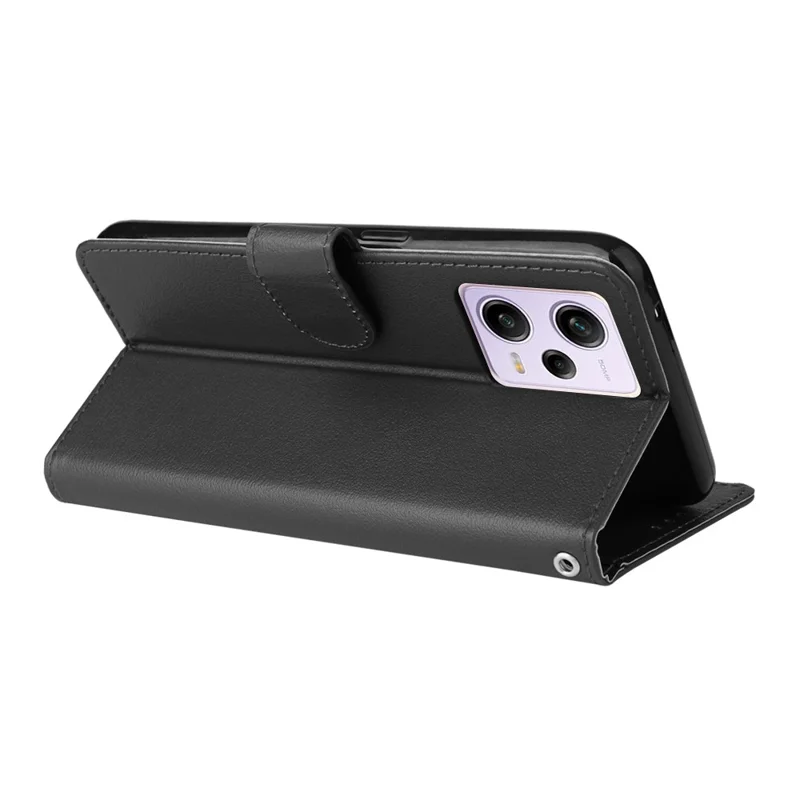 Para Xiaomi Redmi Note 12 Pro 5G / Redmi Note 12 Pro Speed 5G / Poco X5 Pro 5G Capa de carteira de couro resistente a arranhões - Preto