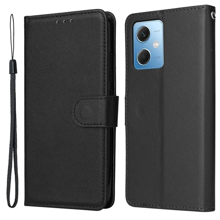 Pour le Xiaomi Redmi Note 12 5G (Global) (Inde) (Chine) / Poco X5 5G Étui de téléphone en cuir PU avec support - Noir