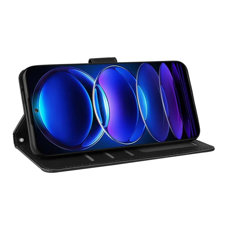 Pour le Xiaomi Redmi Note 12 5G (Global) (Inde) (Chine) / Poco X5 5G Étui de téléphone en cuir PU avec support - Noir