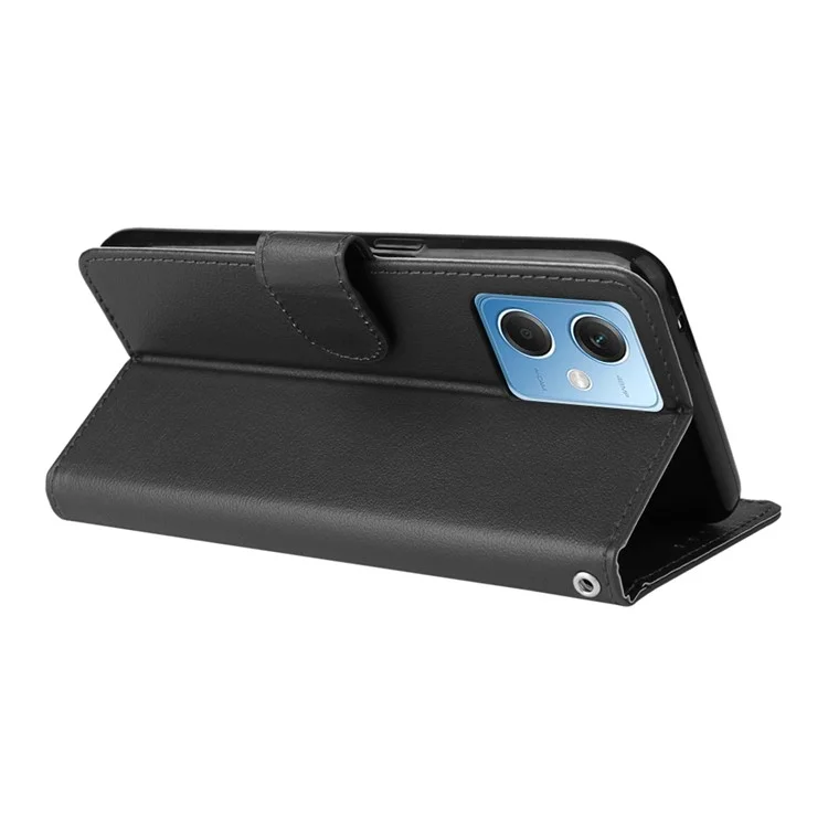 Pour le Xiaomi Redmi Note 12 5G (Global) (Inde) (Chine) / Poco X5 5G Étui de téléphone en cuir PU avec support - Noir