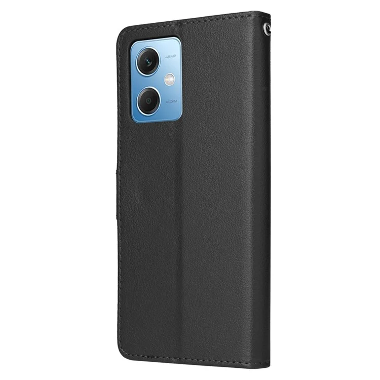 Pour le Xiaomi Redmi Note 12 5G (Global) (Inde) (Chine) / Poco X5 5G Étui de téléphone en cuir PU avec support - Noir