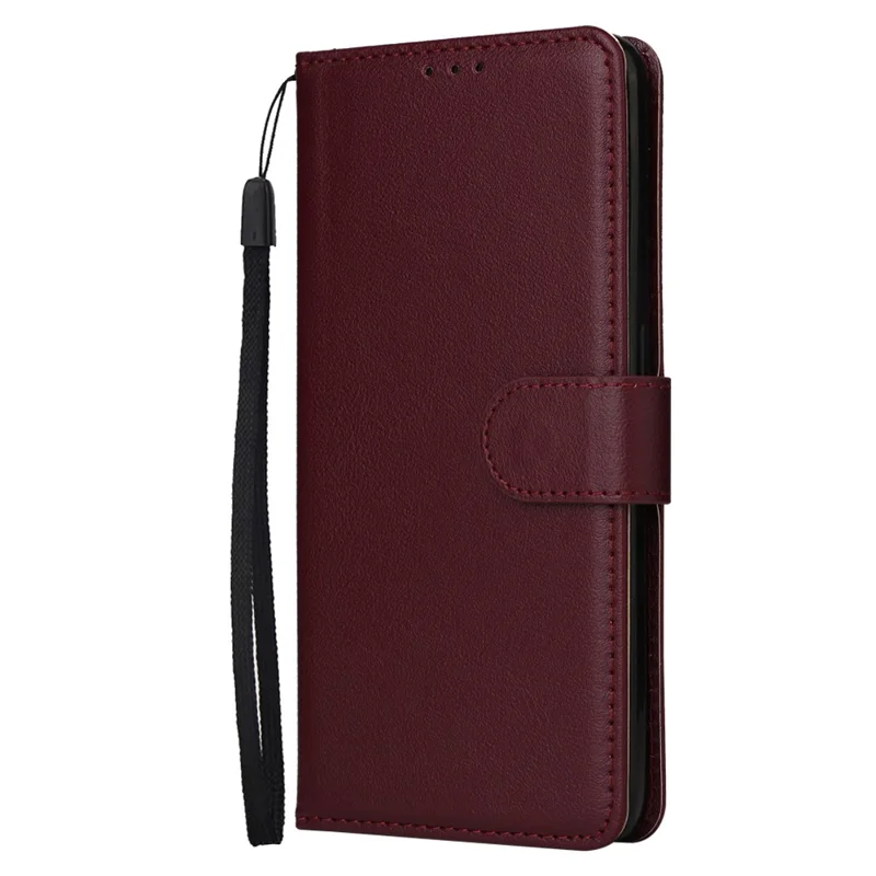 Para Xiaomi Redmi Note 12 5G (Global) (Índia) (China) / Capa de telefone Poco X5 5G, capa de couro sintético com suporte - Vermelho Vinho