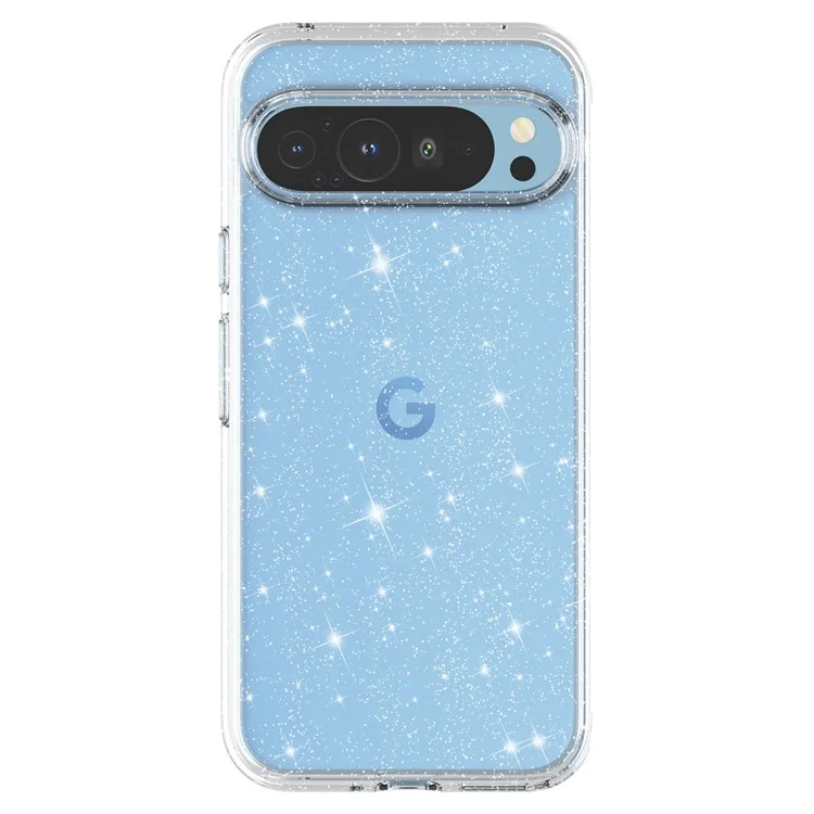 Pour Google Pixel 9 Pro 6,8 Pouces Cas Tpu + pc Glitter Transparent Phone Cover - Blanc Scintillant Blanc