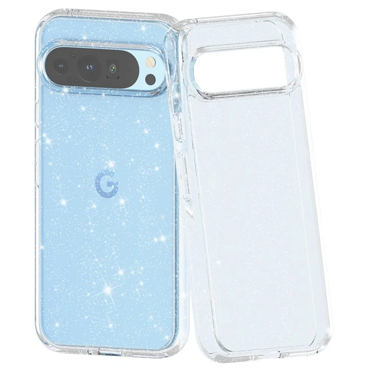 Pour Google Pixel 9 Pro 6,8 Pouces Cas Tpu + pc Glitter Transparent Phone Cover - Blanc Scintillant Blanc