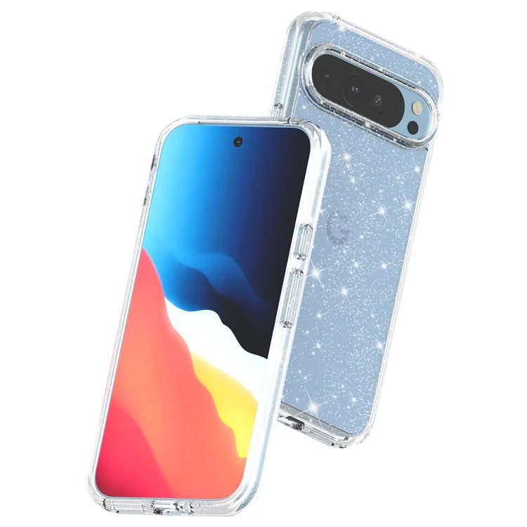Pour Google Pixel 9 Pro 6,8 Pouces Cas Tpu + pc Glitter Transparent Phone Cover - Blanc Scintillant Blanc