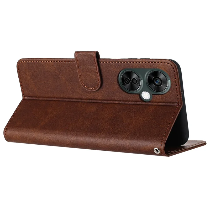 Para OnePlus Nord CE 3 Lite 5G / Nord N30 5G / Oppo K11x 5G Funda de Cartera de Piel de PU con Soporte y Correa - Marrón