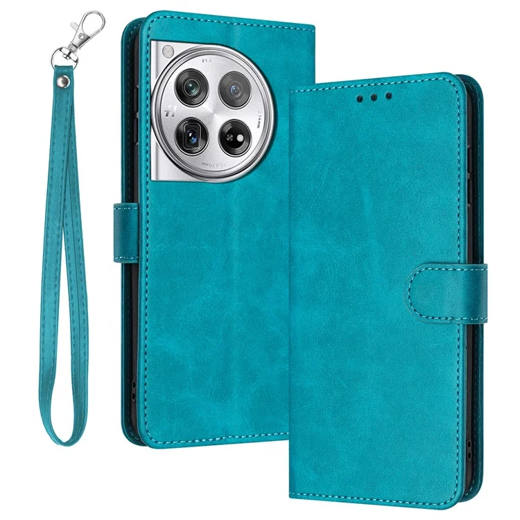 Per Oneplus 12 5G Custodia per Cellulare Pelle PU Flip Stand Protezione Conchiglia Texture Vitello - Verde