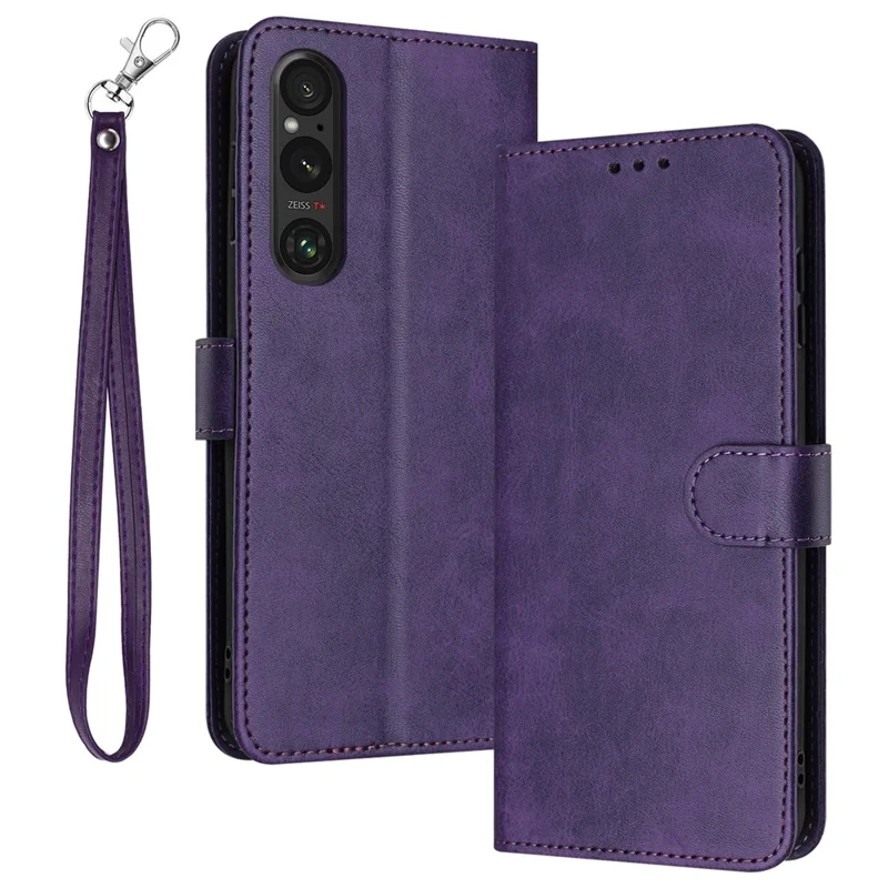 For Sony Xperia 1 V Wallet Wholesale Phone Stand Case Shockproof PU Leather Mobile Phone Cover - Purple