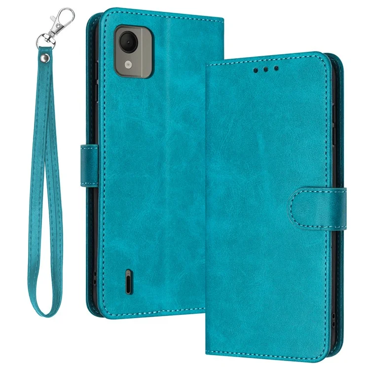 Per Nokia C110 Custodia in Pelle Protezione Antiurto Portafoglio Stand Cover con Cinturino - Verde