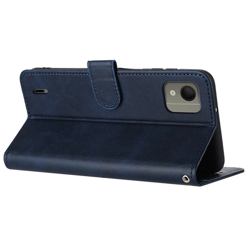 Para Nokia C110 Case Leather Drop Protection Wallet Stand Cover with Strap - Safira