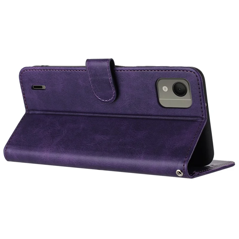 Pour étui Nokia C110 Cuir Protection contre les chutes Support portefeuille avec sangle - Violet