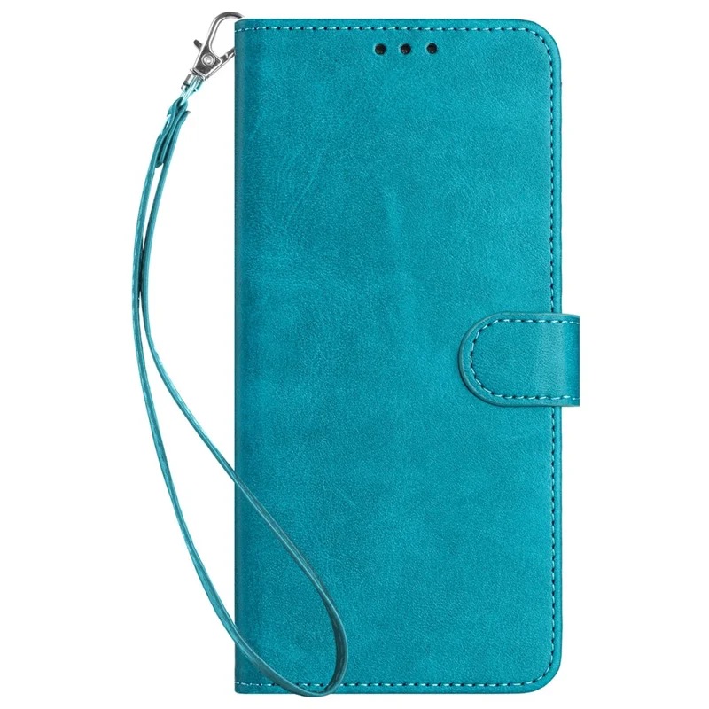 Pour Nokia C12 4G / C12 Pro / C12 Plus Étuis Texture Veau Cuir PU + Couverture de Téléphone Portable TPU avec Sangle - Vert