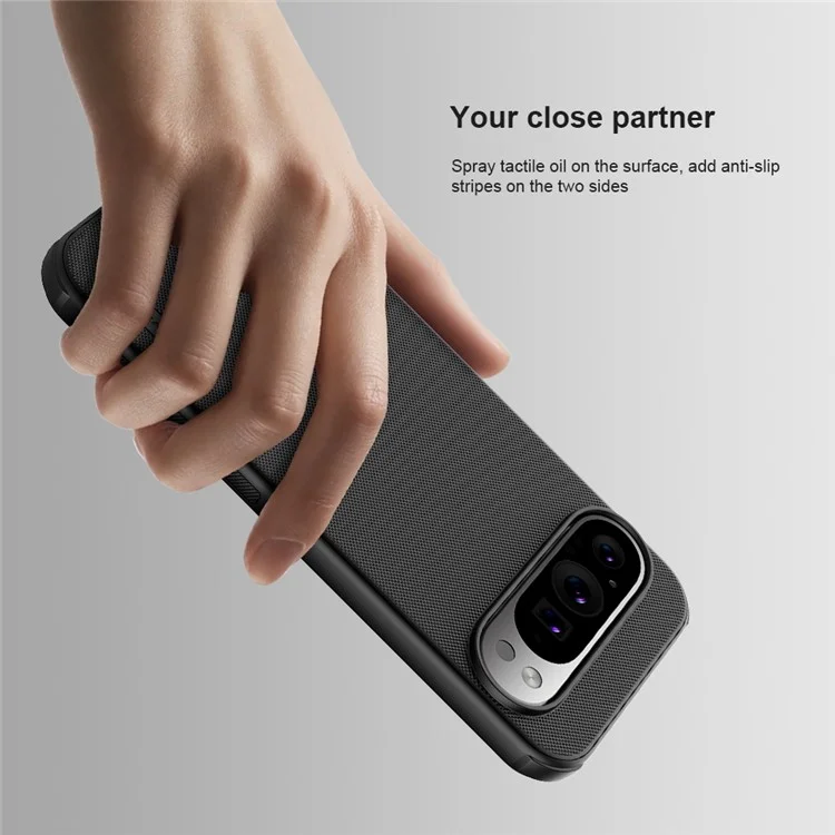 NILLKIN Frosted Shield Pro para Google Pixel 9 / Pixel 9 Pro Funda de Teléfono Magnética Caso de PC+TPU Anti-Caída - Negro