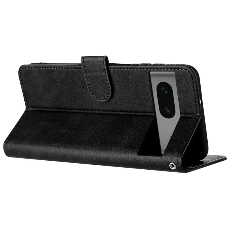 For Google Pixel 7 5G Phone Case Solid Color Anti-fall Leather Cover   Cell Phone Accessories - Black
