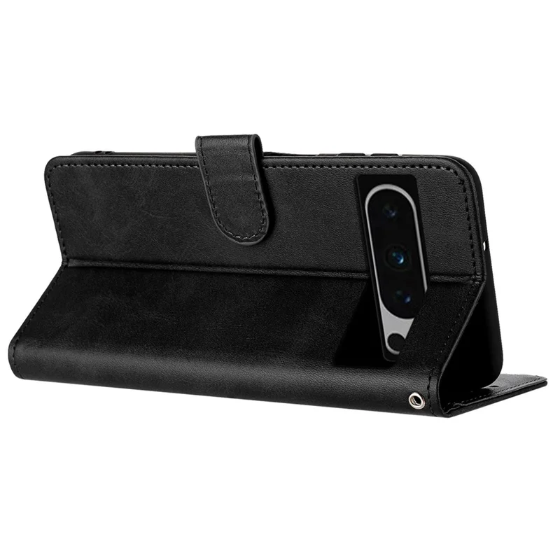 For Google Pixel 8 Pro Case Leather Drop Protection Stand Cover   Cell Phone Accessories - Black
