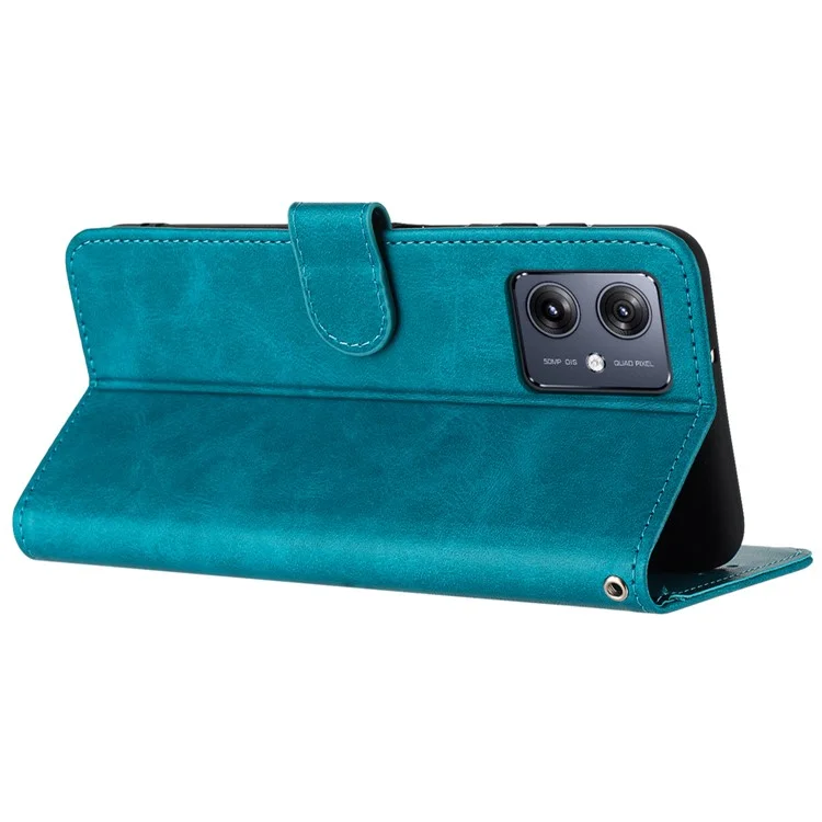 For Motorola Moto G54 5G / G54 Power Edition Case Leather Stand Shockproof Cell Phone Cover - Green