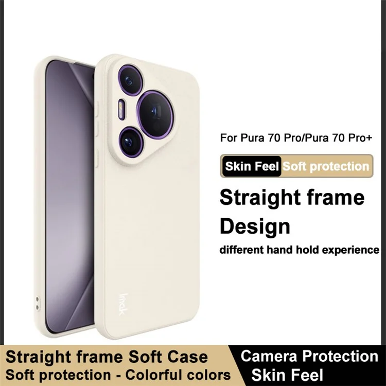 IMAK UC-4 Serie Para Huawei Pura 70 Pro / Pura 70 Pro+ Funda TPU Borde Recto Protector de Teléfono - Blanco