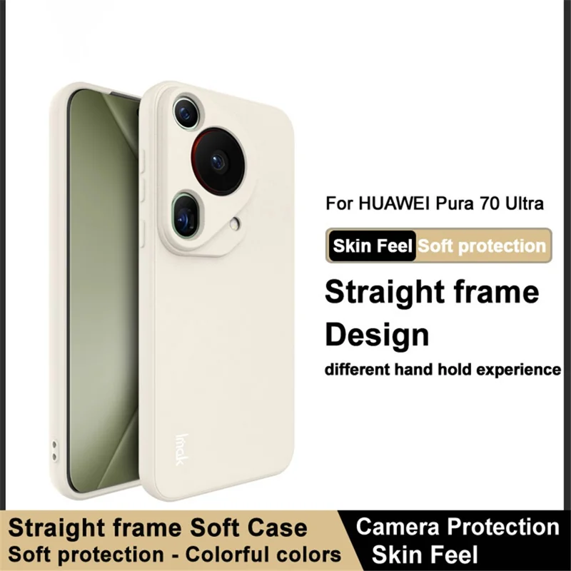 IMAK Seria UC-4 dla Huawei Pura 70 Ultra Obudowa TPU z Prostymi Krawędziami Ochrona przed Upadkiem - Biały