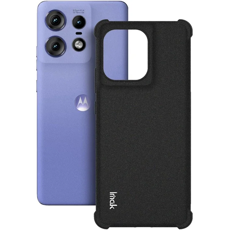 IMAK Pour Motorola Edge 50 Pro 5G / Edge 50 5G Étui Matte TPU Résistant aux Chutes Couvercle de Téléphone Airbag - Noir