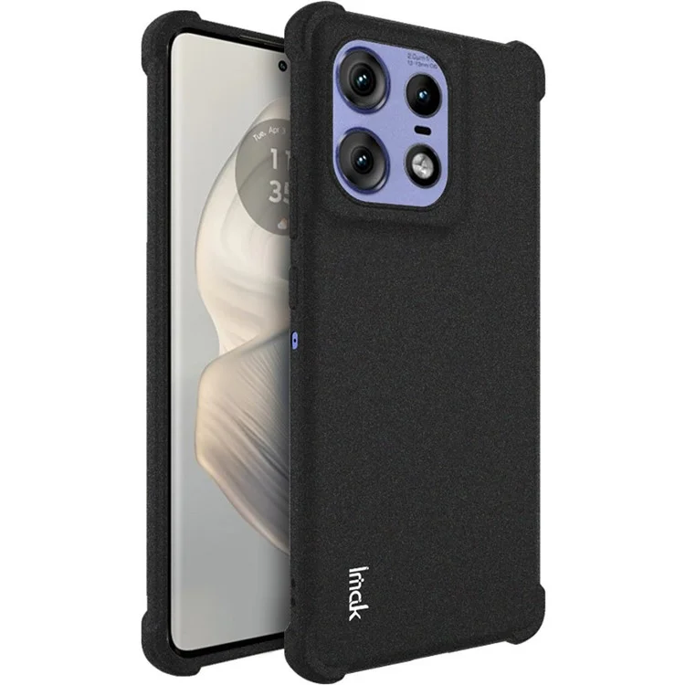 IMAK Pour Motorola Edge 50 Pro 5G / Edge 50 5G Étui Matte TPU Résistant aux Chutes Couvercle de Téléphone Airbag - Noir