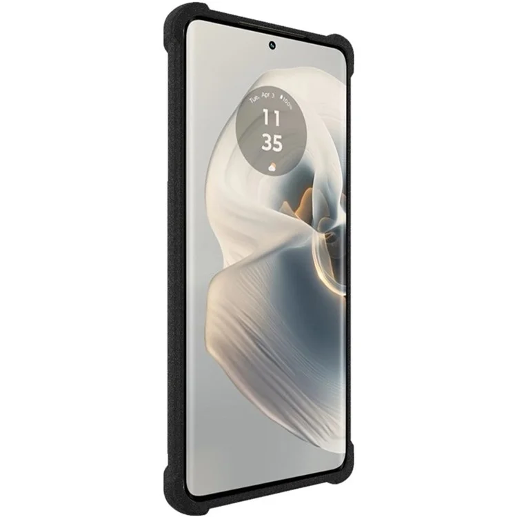 IMAK Pour Motorola Edge 50 Pro 5G / Edge 50 5G Étui Matte TPU Résistant aux Chutes Couvercle de Téléphone Airbag - Noir