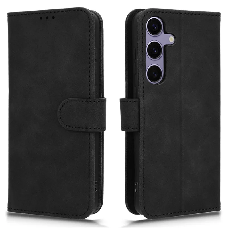 For Samsung Galaxy S24 Phone Case PU Leather Phone Stand Wallet Cover Mobile Accessories   - Black