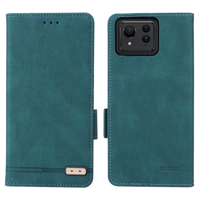 For Asus Zenfone 11 Ultra 5G Case Hardware Decor PU Leather Wallet Stand Phone Cover - Blue