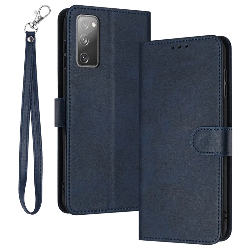 Para Samsung Galaxy S20 FE / S20 FE 5G / S20 FE 2022 / S20 Lite Capa do Telefone com Textura de Bezerro Acessórios Móveis Atacado - Safira