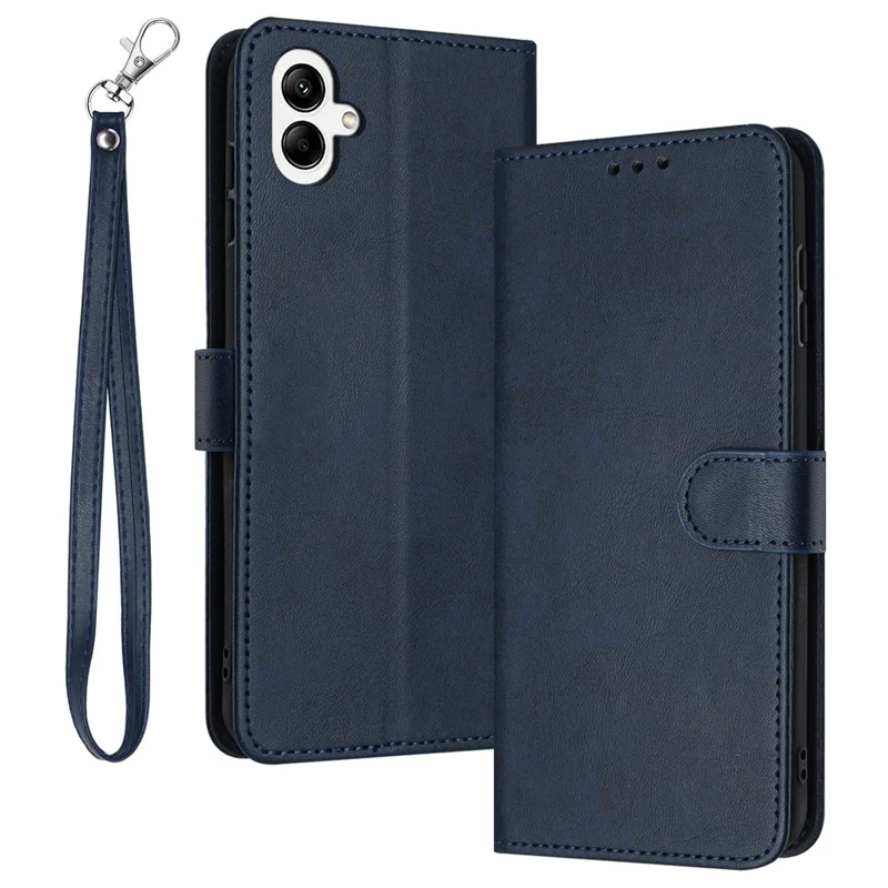 For Samsung Galaxy A05 4G Case Leather Stand Wallet Full Protection Cell Phone Cover - Sapphire