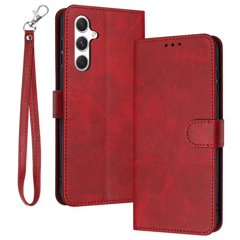 For Samsung Galaxy M54 5G Phone Shell Wallet PU Leather Stand Case Mobile Accessories Supplier - Red