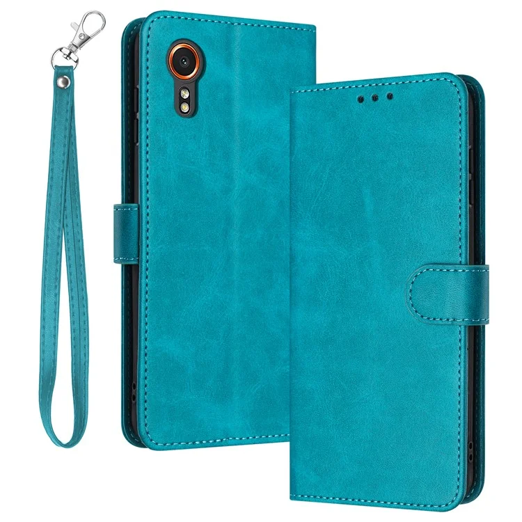 For Samsung Galaxy Xcover7 Case Solid Color Leather Stand Phone Cover Mobile Accessories Supplier - Green