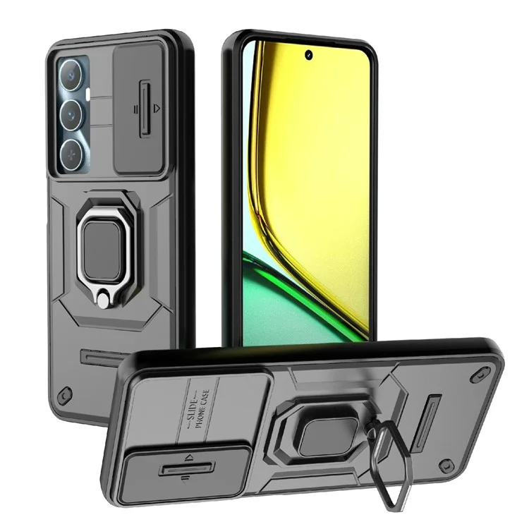 Pour le Réel C65 4G PC+TPU Phone Cover Camera Protection Anti-Scratch Cell Phone Case - Noir