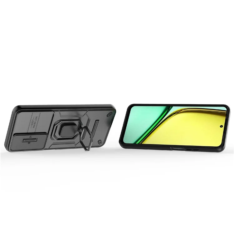 Pour le Réel C65 4G PC+TPU Phone Cover Camera Protection Anti-Scratch Cell Phone Case - Noir