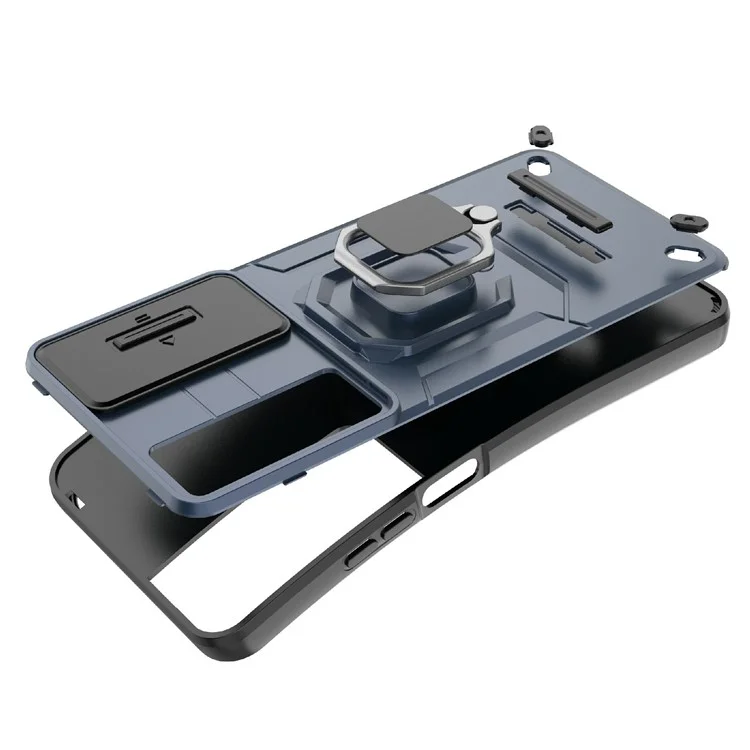 Pour le Réel C65 4G PC+TPU Phone Cover Camera Protection Anti-Scratch Cell Phone Case - Noir